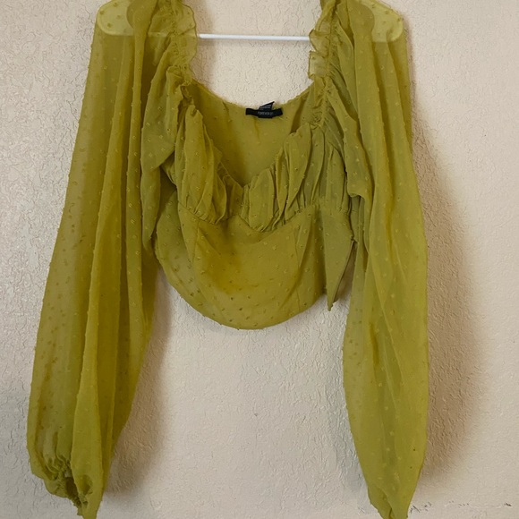Forever 21 Tops - Elegant Sheer Yellow Blouse